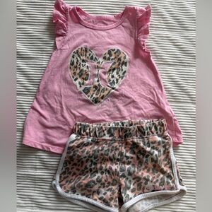 Hurley Pink Leopard Heart Kids Matching Set
